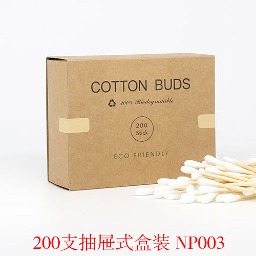 200 Bamboo Cotton Swabs for Makeup and Ear Cleaning