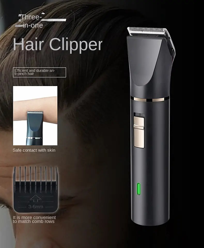 3-in-1 USB Electric Shaver and Beard Trimmer for Men