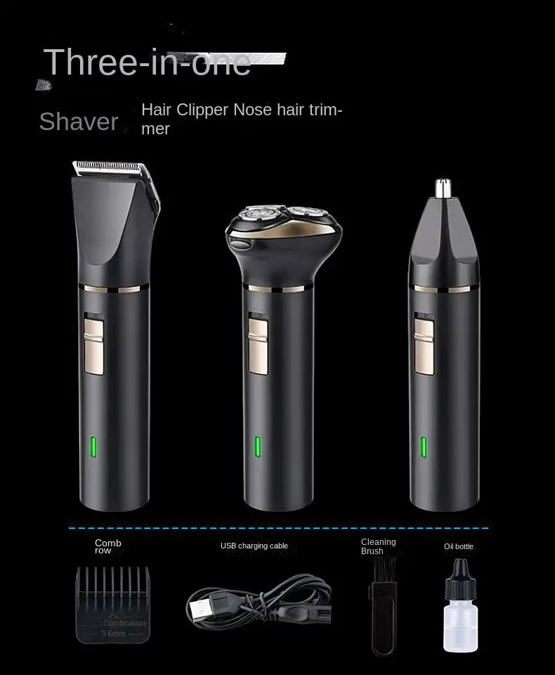 3-in-1 USB Electric Shaver and Beard Trimmer for Men