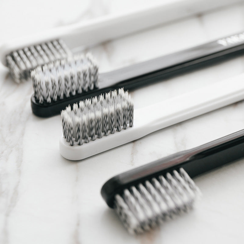 Yakang Japanese Spiral Black and White Couple Toothbrush