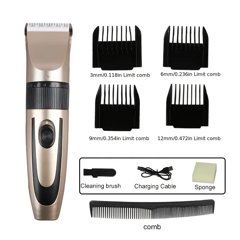 USB Rechargeable Beard Trimmer, 4 Sizes, Professional