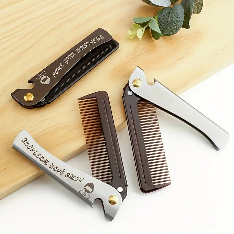 Portable Stainless Steel Beard Comb and Bottle Opener
