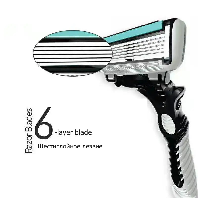 High-Quality 6-Layer Stainless Steel Men's Razor