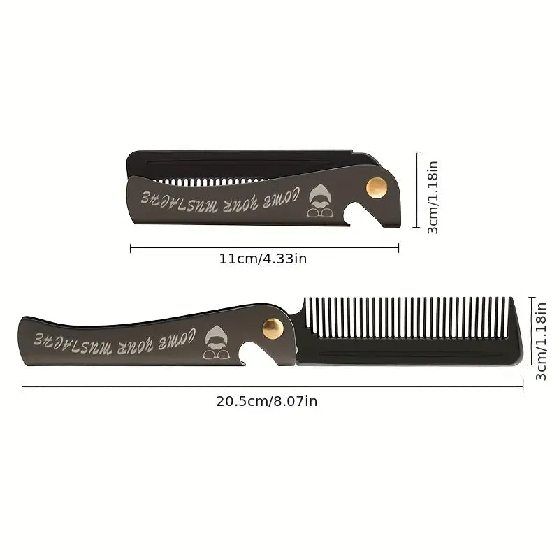 Portable Stainless Steel Beard Comb and Bottle Opener