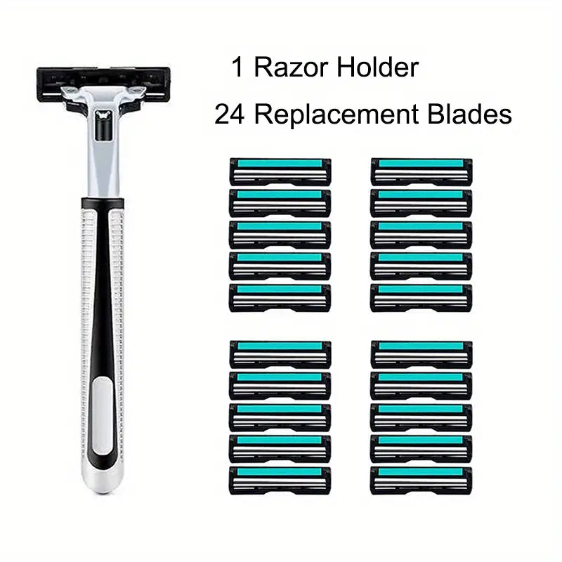 Razor Stand with 24 Blades and Skin Protector Included