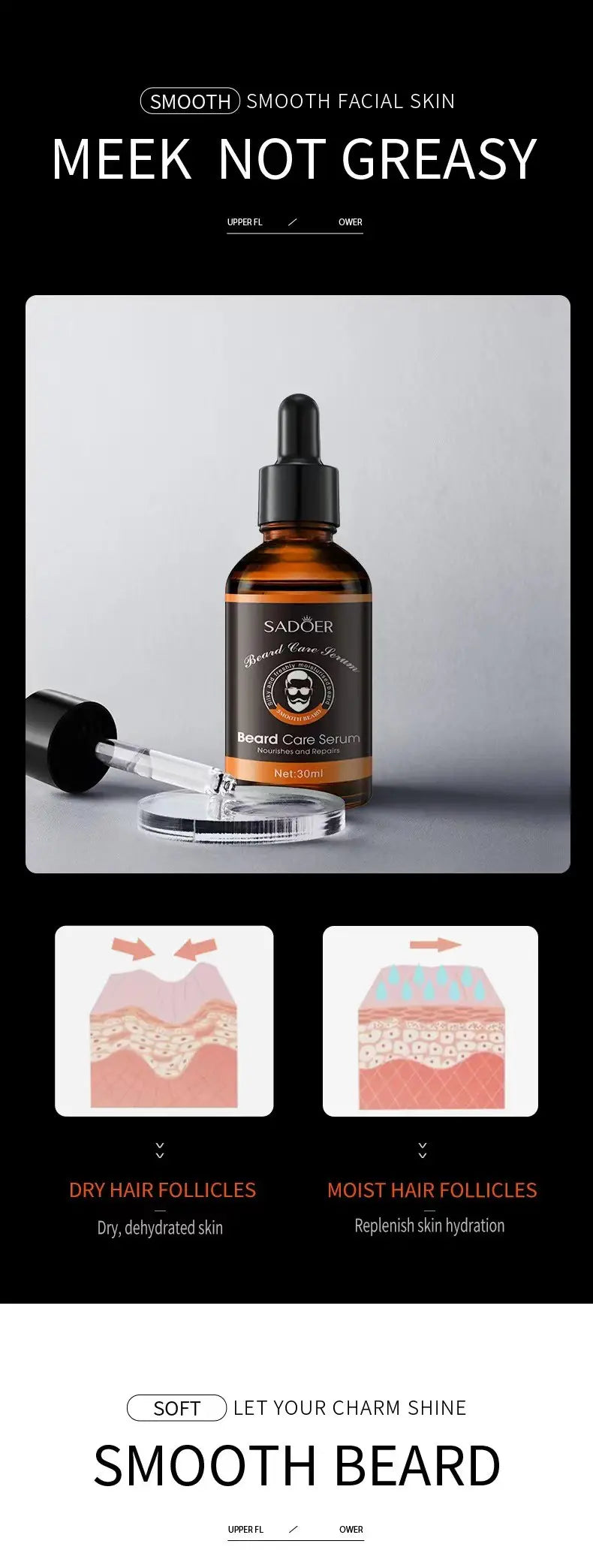 Beard Care Essence Liquid for Softness and Moisture