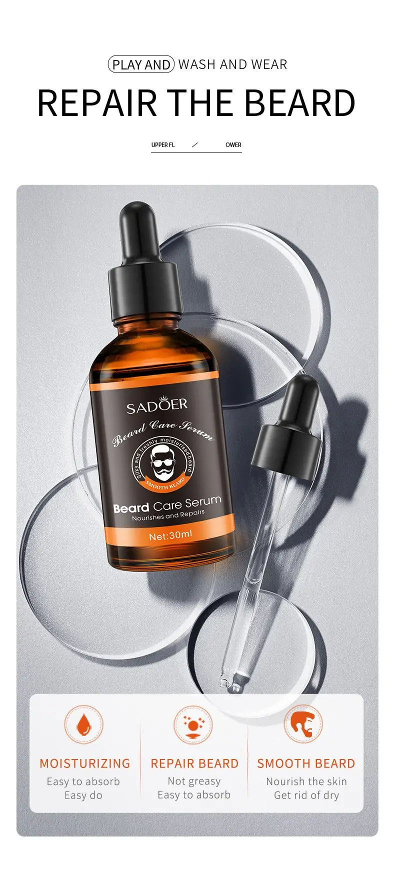 Beard Care Essence Liquid for Softness and Moisture