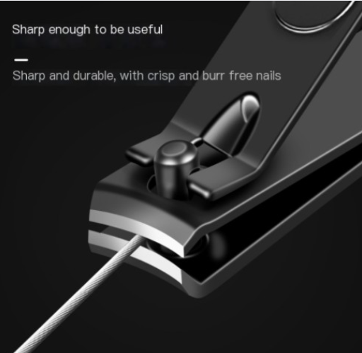 Black Nail Clipper with Flat and Slanted Tips