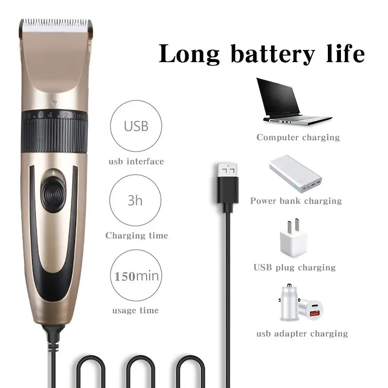 USB Rechargeable Beard Trimmer, 4 Sizes, Professional